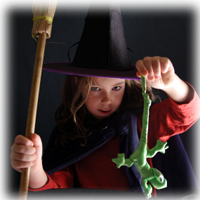 girl in a witch costume